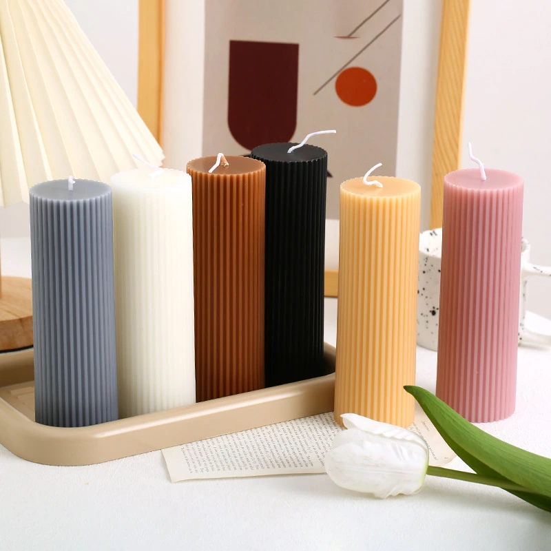 Ribbed pillar candles — Pabees product photograph